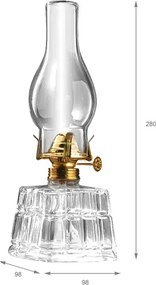 BRILAGI - Petrolejová lampa MERLIN číra/zlatá
