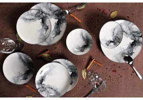 24-dielna jedálenská sada, biela/čierna, porcelán