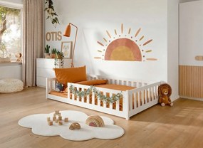 Detská Montessori posteľ z masívu borovice BETTY - 200x120 cm - BIELA