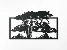 drevko Drevený obraz Slon v savane