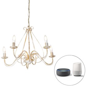 Inteligentný luster biely 5-žiarovkový vrátane Wifi B35 - Giuseppe