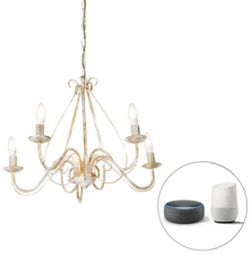 Inteligentný luster biely 5-žiarovkový vrátane Wifi B35 - Giuseppe
