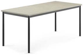 Stôl SONITUS, 1800x800x720 mm, linoleum - svetlošedá, antracit
