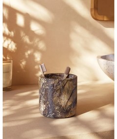 Mramorový téglik na zubné kefky v prírodnej farbe Spalsh – Kave Home