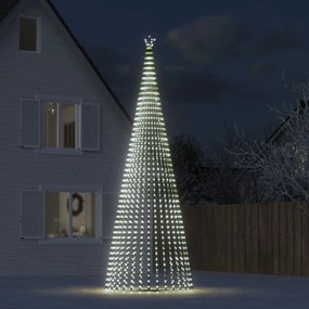 Vianočný stromček svetelný kužeľ 1544 LED studený biely 500 cm 358073