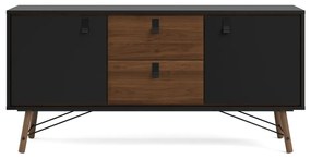 Čierna komoda v dekore orecha 150x72x40 cm Ry – Tvilum