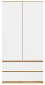 Šatní skříň MALWA I 90 cm dub artisan/bílá