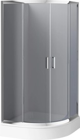 Deante Funkia, štvrťkruhový sprchový kút s posuvnými dverami 90x90 cm, výška 170cm, 5mm šedé sklo, chrómový profil, KYP_451K