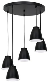 Luster na lanku CARYON 5xE14/60W/230V čierna