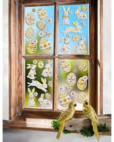 10-dielny obrázok na okno "Veľkonočné vajíčka" Motívy od priem. 2 cm do 7,5 x 5,8 cm