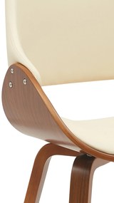 Jedálenská stolička Vangale - koženka - Orech / Krémová