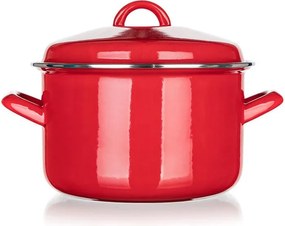 Smaltovaný hrniec s pokrievkou Red MILTON 3,4 l