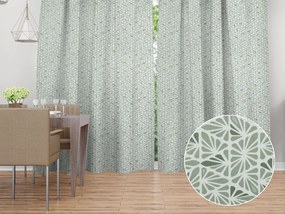 Biante Bavlnený záves Sandra SA-627 Pastelovo zelená mozaika na bielom 150x230 cm