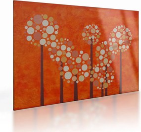 Sklenený obraz - Oranžový les (70x50 cm)
