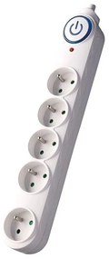 SOLIGHT Prepäťová ochrana 150J, 5x zásuvka, 3m, biela