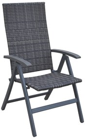 ASKO Záhradné ratanové kreslo polohovateľné CALVIN (sivá)