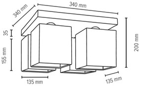Spot-Light 2284474 - Stropné svietidlo INGER 4xE27/25W/230V