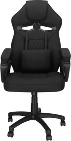 Herná stolička Springos – kancelárska stolička s nastaviteľnou výškou, hojdacou funkciou a bedrovou opierkou, čierna HF0036
