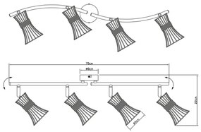 Globo 54814-4 - Bodové svietidlo PURRA 4xE14/40W/230V