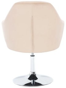 LuxuryForm DESIGN Kreslo ROMA VELUR na striebornom tanieri - krémové