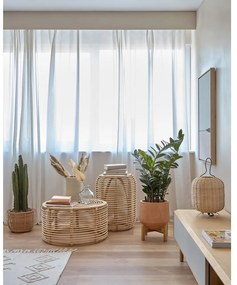 Ratanový okrúhly konferenčný stolík v prírodnej farbe ø 66 cm Kohana – Kave Home