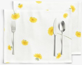 Goldea prestieranie na stôl 100% bavlnené plátno - púpavy - sada 2ks 30 x 40 cm