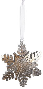 Strieborná antik kovová závesná vločka - 13*2*16 cm