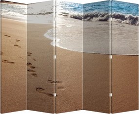 Paraván - Stopy v piesku a more (210x170 cm)