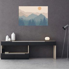 Obraz - Tyrkysové hory N⁰1 (90x60 cm)