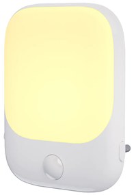 LED svietidlo do zásuvky Pati, 1x LED 0,6w, 2700k, w, senzor pohybu a súmraku