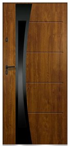 Dvere vchodové Asteria P55 90L zlatý dub