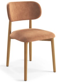 ALDO Terakota (látka Danny 204) / lakovaný dubový rám – DREVENÁ STOLIČKA DO OBÝVAČKY, JEDÁLNE A KUCHYNE V RETRO ŠTÝLE