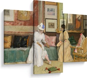 Obraz - William Merritt Chase, A Friendly Call, reprodukcia (90x60 cm)