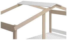 Biela/prírodná domčeková detská posteľ v dekore borovice 90x190 cm Angel - Marckeric