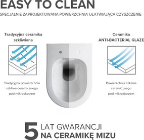 BPS-koupelny Závesná WC misa so SoftClose sedadlom HYD-6777, čierna/zlatá