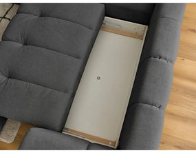 Tmavosivá rozkladacia/s úložným priestorom rohová pohovka (ľavý roh/do L) Fuji – Bobochic Paris