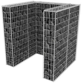 Gabiónová ohrada na odpadkový kôš, oceľ 110x100x120 cm