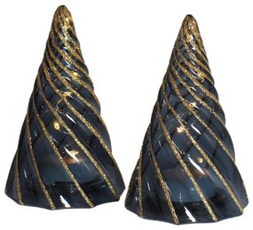 Čierne svetelné dekorácie v súprave 2 ks na baterky ø 6 cm Vilma Tree – Sirius