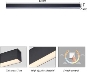 Brilagi - LED Kúpeľňové stropné svietidlo SLEEKLINE LED/40W/230V čierne IP44
