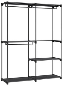 Šatníková skriňa, prenosná modulárna skriňa, čierna