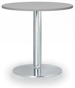 Konferenčný stolík ZEUS II, priemer 60 cm, chrómovaná podnož, sivá