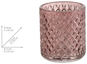 Tmavoružový sklenený téglik na zubné kefky Atessa – Wenko