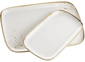 Mäser 2-dielna súprava podnosov Pintar White hnedé bodky
