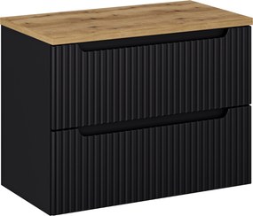Comad Kúpeľňová skrinka pod doskové umývadlo SET-NOB B Oak Nova Black 80 čierna/dub coast evoke
