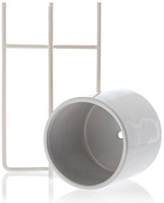 KERAMICKÝ KVETINÁČ SO STOJANOM FLORRI 22X10,5 CM BIELA