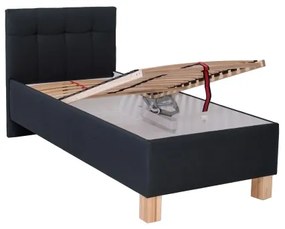 Čalúnená posteľ MARIA ONE s matracom a úložným priestorom 90x200 cm antracit