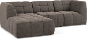 Hnedá rohová pohovka z textílie buklé (ľavý roh/s leňoškou) Aloha – Makamii