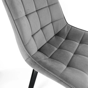 Prošívaná čalouněná velurová židle Algate šedá