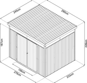 Záhradný domček so svetlíkmi Avenberg MAGNUS 2.5 x 2.9 m - Premium