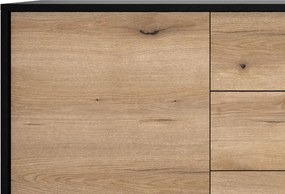 Široká komoda so zásuvkami Diamond, čierna/dub